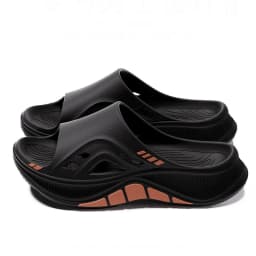 Striped Thick Bottom Sport Sandals Men Fashion Design Hollow Out Non Slip Eva Slippers Men Comfortable Soft Sole Beach Flip Flop