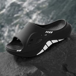 Striped Thick Bottom Sport Sandals Men Fashion Design Hollow Out Non Slip Eva Slippers Men Comfortable Soft Sole Beach Flip Flop