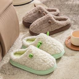 Women's Winter Warm Cute Cartoon Slippers Closed Toe Non Slip Furry House Shoes Men Indoor Bedroom Thick Sole Plush Slippers
