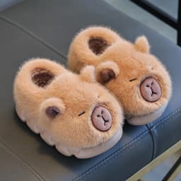Capybara Children's Winter Cotton Slippers New Boys Girls Cartoon House Slippers Non Slip Comfortable Soft Sole Plush Slippers