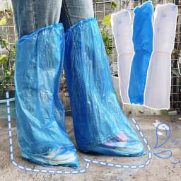 10/20pcs Disposable Shoe Covers Blue Transparent Plastic Outdoor Rainproof Thick Wear-resistant Waterproof Isolation Foot Covers