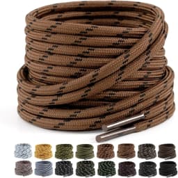 2 Pairs Work Boots Shoe Laces Diameter 4.5mm Heavy Duty Hiking Shoelaces for Men Women Round German Training Shoelace