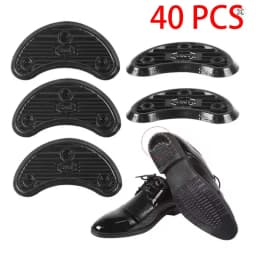 20/2Pair Rubber Shoes Heel Toe Plates Taps Sole Protectors Repair Horseshoe Offset Sole Anti Slip Heel Patch Repair Shoe Materia