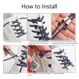 Tieless Elastic Shoe Laces No Tie Shoelaces Round Shoelace Sneakers for Kids and Adult with Strong Lock and Speed Shoestrings
