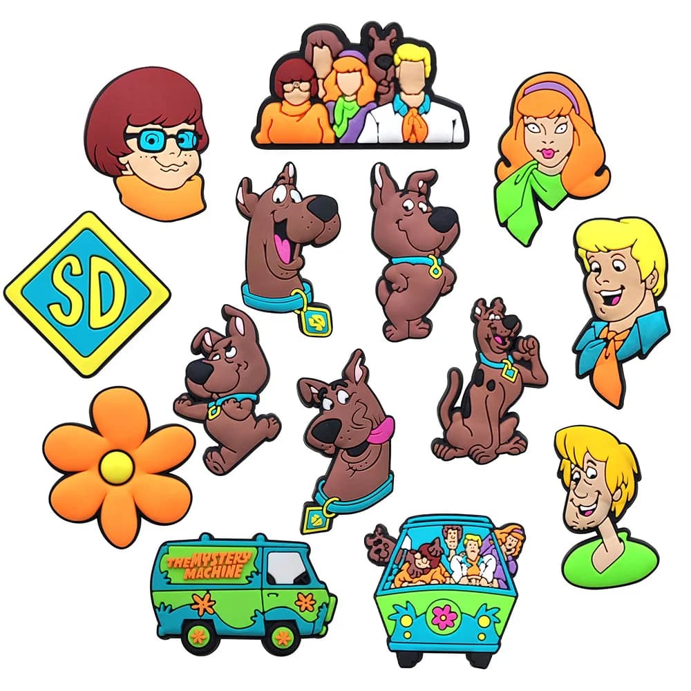 14Pcs Cartoon Dog Series Shoe Charms for Clogs Sandals Decoration Shoes Accessories Buckle for Boys Girl Friends Gift