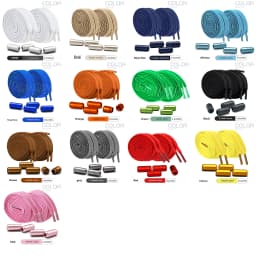 1 Pair No Tie Shoe Laces Colorful Buckle Flat Shoelaces Colorful Fashion Without Ties Elastic Laces Sneaker Kids Adult Widened