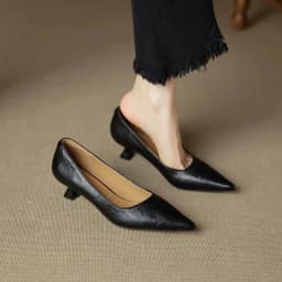 Women's Cow Leather Pointed Toe Slip-on Pumps High Quality Soft Comfortable Elegant Ladies Thin High Heel Slim Dress Shoes
