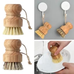 2pcs/set Kitchen Shoes Cleaning Brush Wooden Dish Brush with Natural Sisal and Coconut Durable Portable Eco Friendly Zero Waste