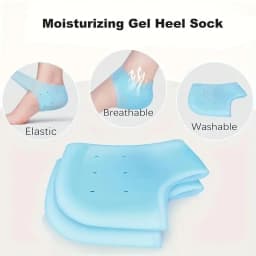 Washable Blue Silicone Heel Protectors | Unisex for Day & Night Care | Breathable & Long-Lasting Comfort