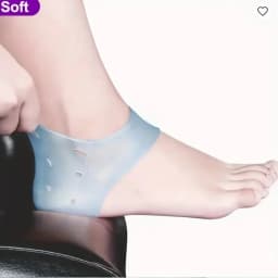Washable Blue Silicone Heel Protectors | Unisex for Day & Night Care | Breathable & Long-Lasting Comfort