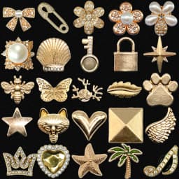 1pcs Designer Golden Crown Metal Shoe Charms Sea Star Shell Luxury Decorations for Shoe Accessorie Heart Pins for Women Girls