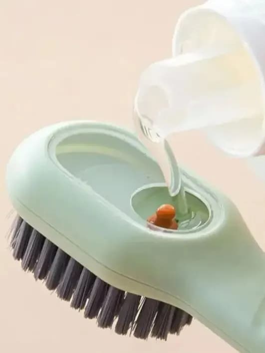 Multi Functional Liquid Added Shoe Brush Household Press Out Liquid For Washing Shoes Shoe Brush Tool Press Type Soft Fur Clo
