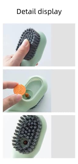 Multi Functional Liquid Added Shoe Brush Household Press Out Liquid For Washing Shoes Shoe Brush Tool Press Type Soft Fur Clo