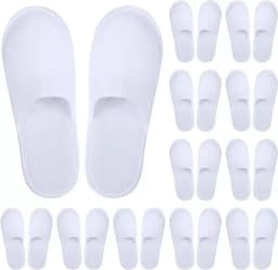 White Disposable Slipper Non-Slip House Slippers Individually Packaged Unisex Brushed Slides for Hotel Travel Households Shoes