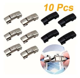 10PCS Shoelaces Buckle Lock Metal Quick-Release No-Tie Shoe Laces Stylish Press-On Buckle Locks- Hassle-Free, Adjustable Fit
