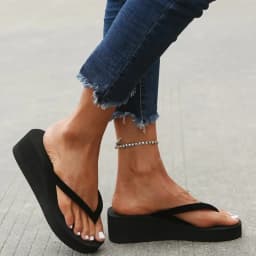 Women's Wedge Heel Flip-flops Summer Shoes Slippers 5CM Beach Home Slippers Women's Flip-flops Foam Slippers