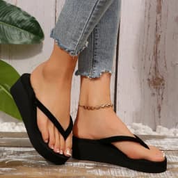 Women's Wedge Heel Flip-flops Summer Shoes Slippers 5CM Beach Home Slippers Women's Flip-flops Foam Slippers