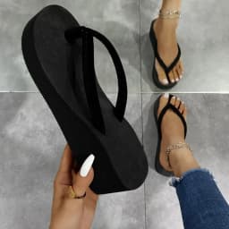 Women's Wedge Heel Flip-flops Summer Shoes Slippers 5CM Beach Home Slippers Women's Flip-flops Foam Slippers