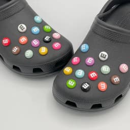 13/26Pcs Funny Letter M Bean Chocolate Candy Pins For Kid's Sandal Small Shoe Charms Decoration Fit Slippers Accessory DIY Parts