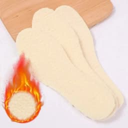 1-6Pairs Natural Sheepskin Wool Insoles For Shoes Men Winter Feet Warm Thicken Fluffy Fleece Insoles Women Snow Boots Shoe Pads
