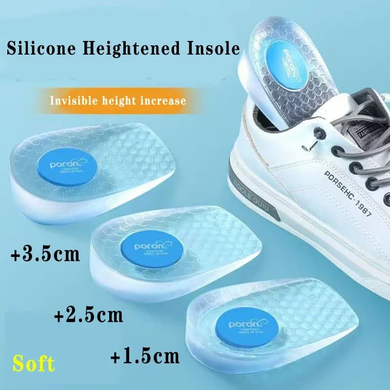 Height-Increasing Insoles for Men and Women, Silicone Invisible Height-Increasing Pads, Shoe Height-Increasing Pads, Heel Height-Increasing Gel Insoles