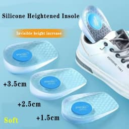 Height-Increasing Insoles for Men and Women, Silicone Invisible Height-Increasing Pads, Shoe Height-Increasing Pads, Heel Height-Increasing Gel Insoles
