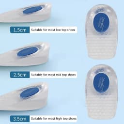 Height-Increasing Insoles for Men and Women, Silicone Invisible Height-Increasing Pads, Shoe Height-Increasing Pads, Heel Height-Increasing Gel Insoles
