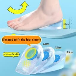 Height-Increasing Insoles for Men and Women, Silicone Invisible Height-Increasing Pads, Shoe Height-Increasing Pads, Heel Height-Increasing Gel Insoles