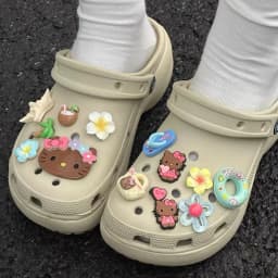 Summer Brown Hello Kitty Hawaiian Theme Starfish Shoe Charms Beach Clog Accessories Sandals Clip DIY Decor for Women Party Gift