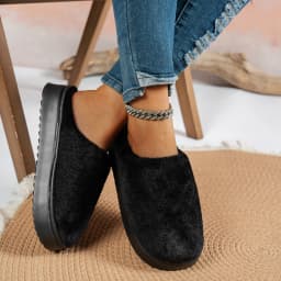 Women's Versatile Casual Flat-Soled Comfortable Warm Indoor and Outdoor Closed-Toe Thick-Soled Slippers for Autumn and Winter