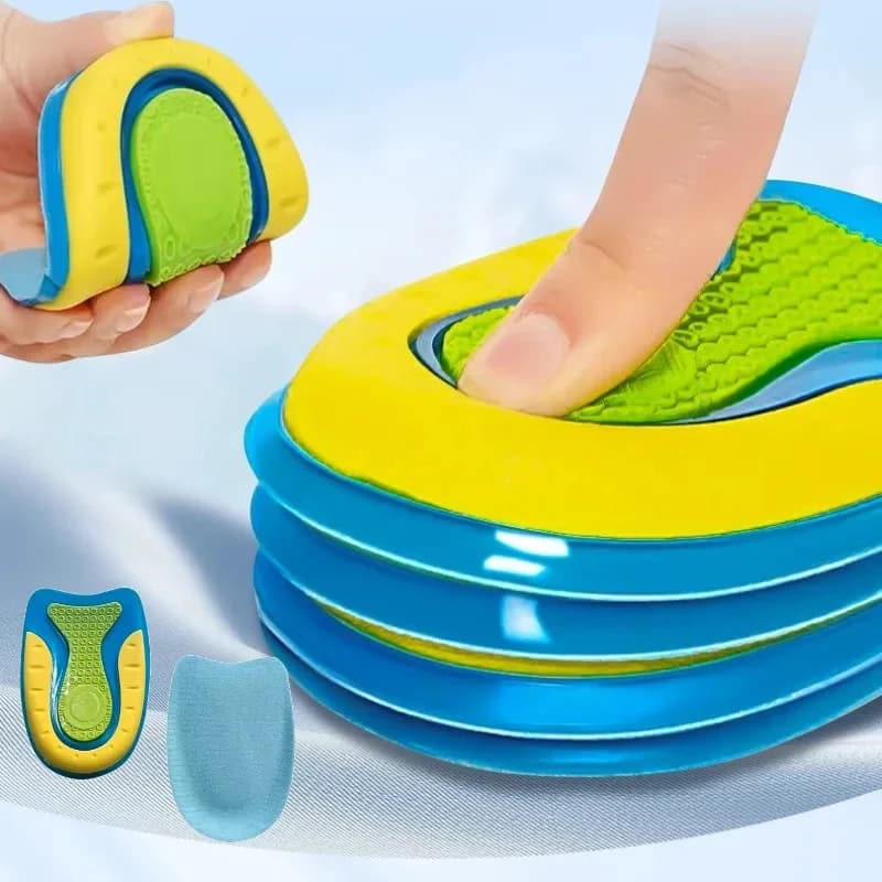 Silicone Gel Insoles for Heel Spurs Fascitis Plantar Pain Relief Inserts Heel Cup Cushion Height Increase Shoe Insoles