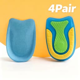 Silicone Gel Insoles for Heel Spurs Fascitis Plantar Pain Relief Inserts Heel Cup Cushion Height Increase Shoe Insoles