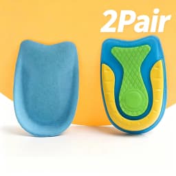 Silicone Gel Insoles for Heel Spurs Fascitis Plantar Pain Relief Inserts Heel Cup Cushion Height Increase Shoe Insoles