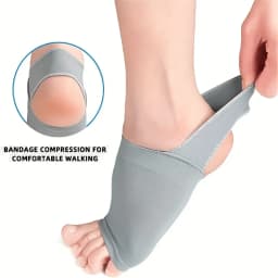 A Pair of Vegetative Arch Support Sleeves with Gel Pads - Compression Foot Stands for Men and Women, Relieving Pain in Flat Feet