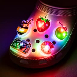 5PCS LED Shoe Charms Cats Dogs Unicorns Lighted Shoe Decorations Gamepad Cameras Diamond LED Pins for Women Girls Clog Buckles