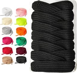 2CM Width Fat Shoe Laces - Cotton Rope Flat Thick Wide Shoelaces for Sneakers - Unisex 100/120/140/160CM Shoes Accessories