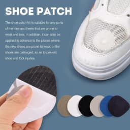 4PCS Self-Adhesive Suede Shoe Repair Patches Cuttable Washable Anti-Wear Fabric Stickers for Shoe Holes