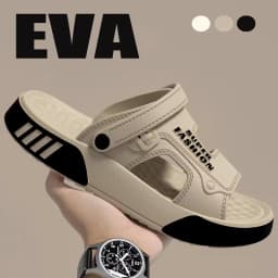 Men's Innovative Design Spring and Summer Eva Comfortable Thick-Soled Fashionable Casual Sandals for Home and Outdoor Activities, Versatile for Daily Use, Dual-Wear Slippers