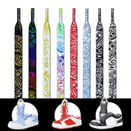 NEW 1Pair Gilding Flat Shoelaces Sneakers laces for shoes Hand-painted Sports Casual Basketball Tennis Shoelace length 120/140CM