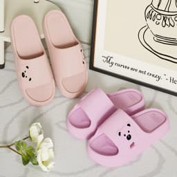 Summer Cartoon Bear Indoor Slippers for Women Lightweight Soft EVA Slides Woman Comfort Home Bathroom Non Slip Slippers