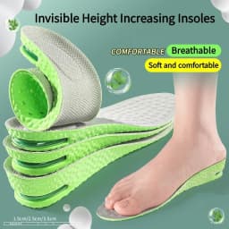 Height Increase Insole for Men Growing Sole Shoes Insoles Unisex Quality Sports Air Shock Absorbing Anti-Odour Shoe Pads 1Pair