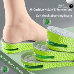 Height Increase Insole for Men Growing Sole Shoes Insoles Unisex Quality Sports Air Shock Absorbing Anti-Odour Shoe Pads 1Pair