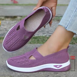 Women's shoes, women's sports shoes, summer flying woven mesh soft sole breathable sports shoes