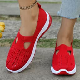 Women's shoes, women's sports shoes, summer flying woven mesh soft sole breathable sports shoes