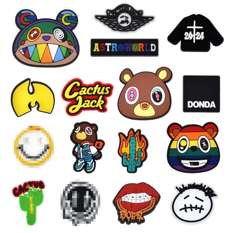 MAX Monster Carton Shoe Charms Accessories PVC Shoe Decoration Bear For Clog Wristband Clog Accessories Kids Party X-mas G