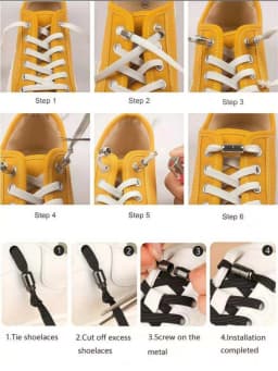 10 Metal Shoelace Locks, Alloy Shoelace Locks, No Need to Tie, Reusable, Do Not Strangle the Shoelaces, Durable, Knot-Free Fastening
