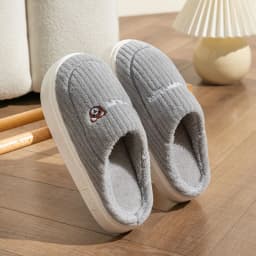 Winter Plush Slippers for Women & Men - Thick Sole Couple House Shoes, Warm Fleece-Lined Indoor Slides with Non-Slip Sole