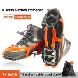 18 Studs Professional Anti Slip Ice Snow Climbing Crampons Mountaineering Hiking Camping Winter Outdoor Spike Shoes