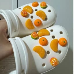 Simulated Orange Flap Series Funny Clogs Buckle Interesting Shoe Accessories Ins Popular Footwear Decoration DIY Designer Charms