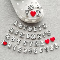 40/80Pcs Alphabet Series Shoe Charms For DIY Premium Quality Charms Shoe Decoration Accessories Bubble Slides Sandals Shoe Pins